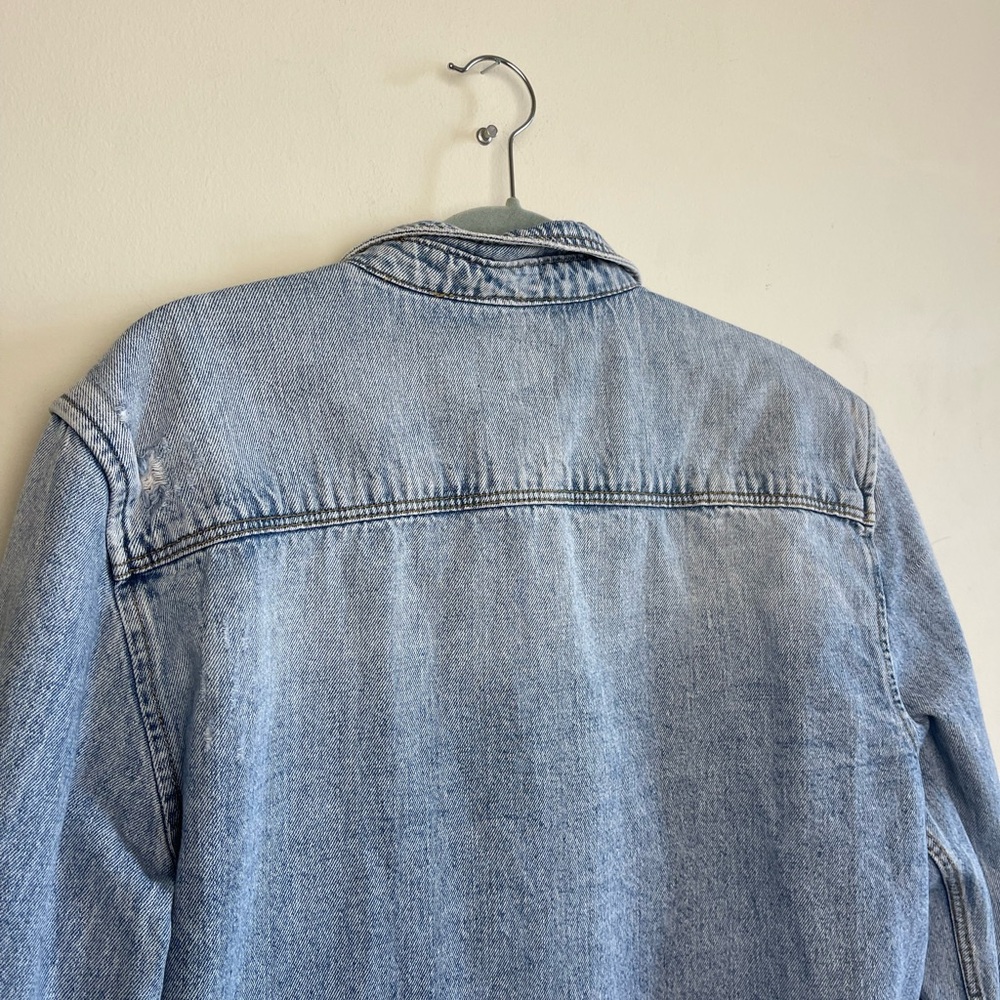 Bershka Light Blue Denim Overshirt - Picture 7 of 8